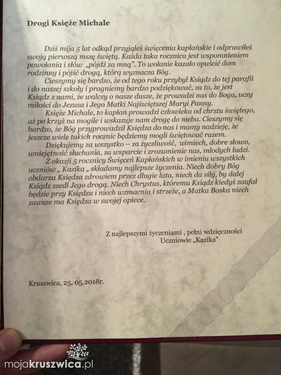 Pięć lat kapłaństwa księdza