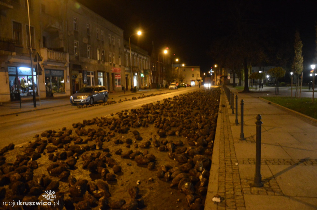 Zgubił buraki jadąc przez miasto