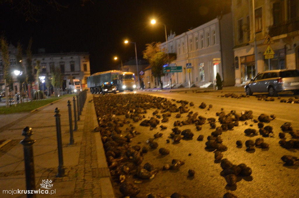 Zgubił buraki jadąc przez miasto