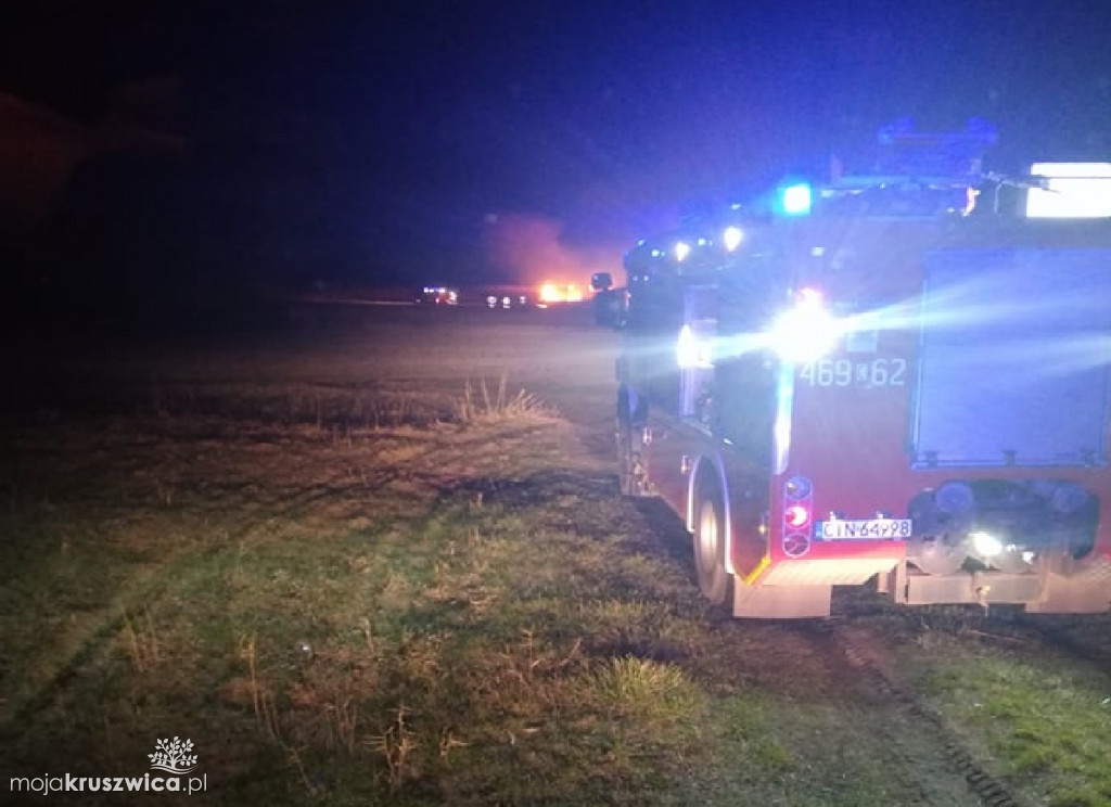 Pożar trzciny we Wróblach