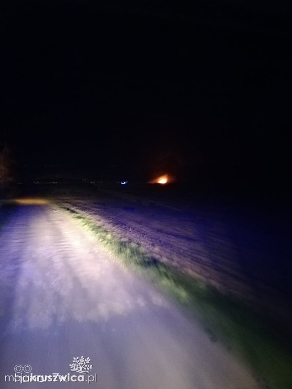 Pożar trzciny we Wróblach