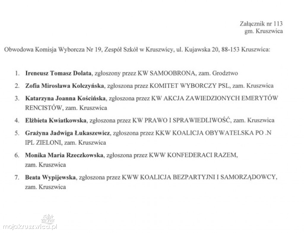 Obwieszczenia PKW w sprawie OKW