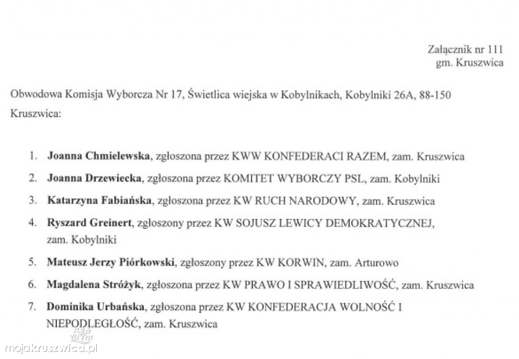 Obwieszczenia PKW w sprawie OKW