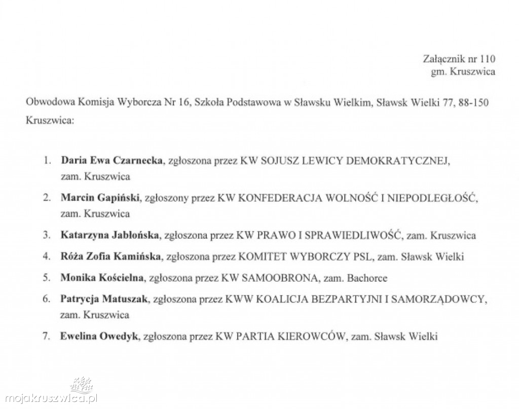 Obwieszczenia PKW w sprawie OKW