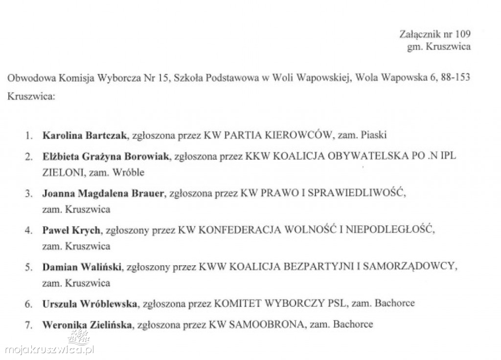 Obwieszczenia PKW w sprawie OKW