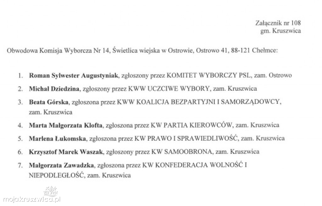 Obwieszczenia PKW w sprawie OKW