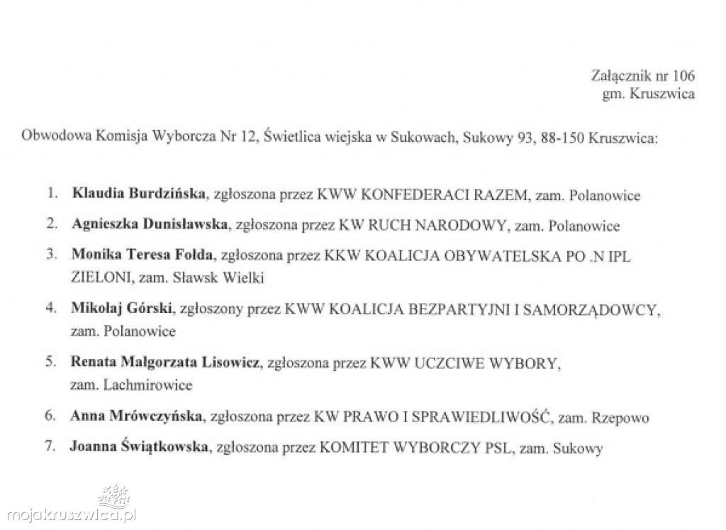 Obwieszczenia PKW w sprawie OKW