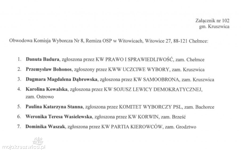 Obwieszczenia PKW w sprawie OKW