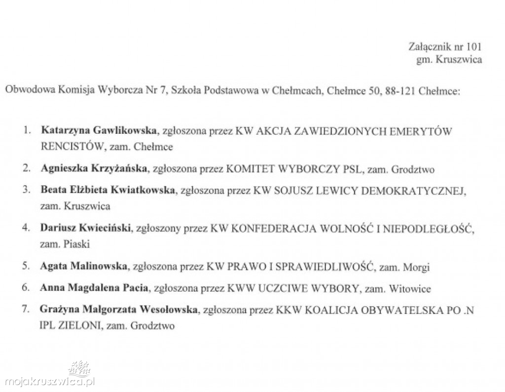 Obwieszczenia PKW w sprawie OKW
