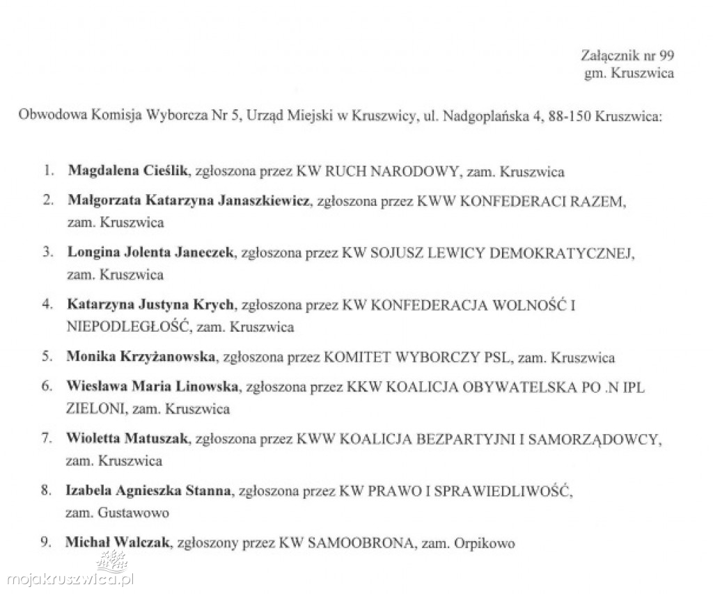 Obwieszczenia PKW w sprawie OKW