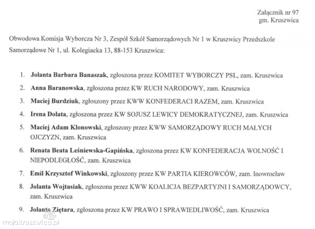 Obwieszczenia PKW w sprawie OKW