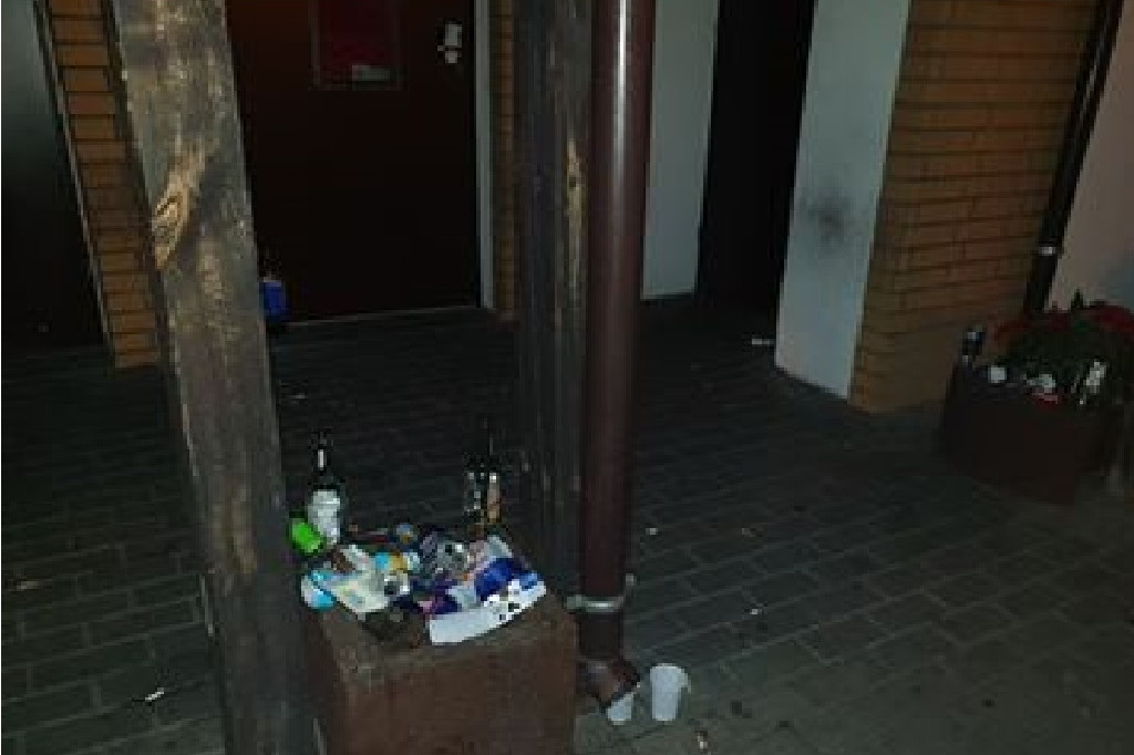 Śmieci w miejskich donicach
