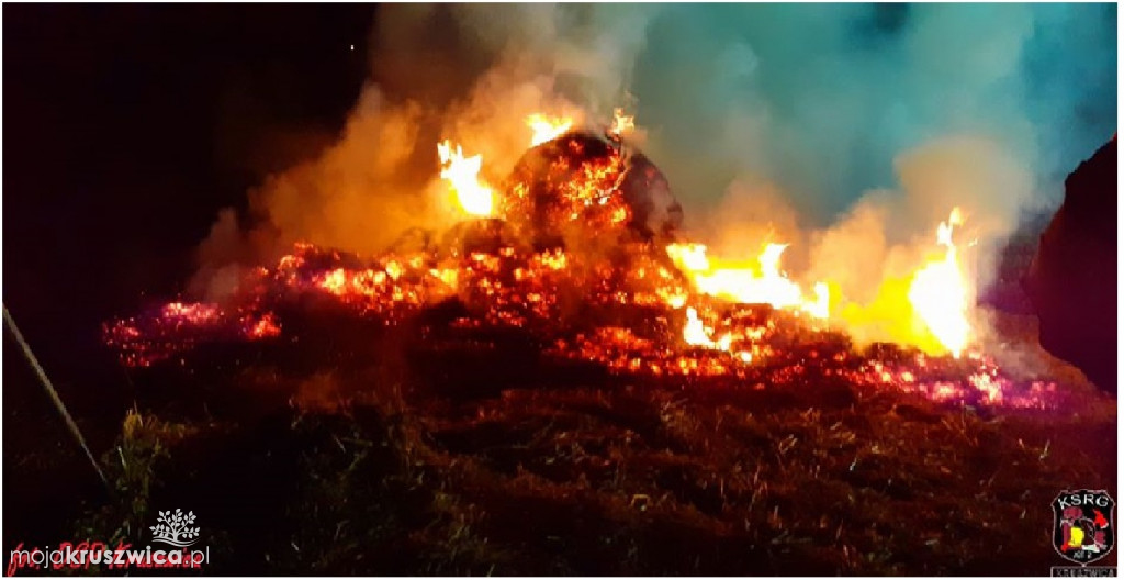 Pożar słomy w Bachorcach