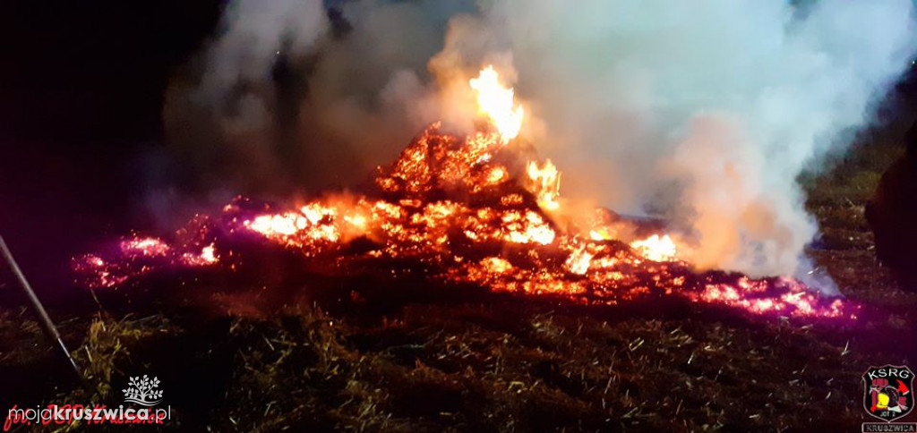 Pożar słomy w Bachorcach