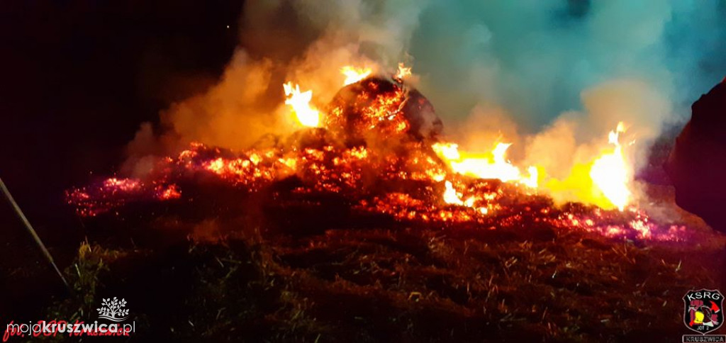 Pożar słomy w Bachorcach