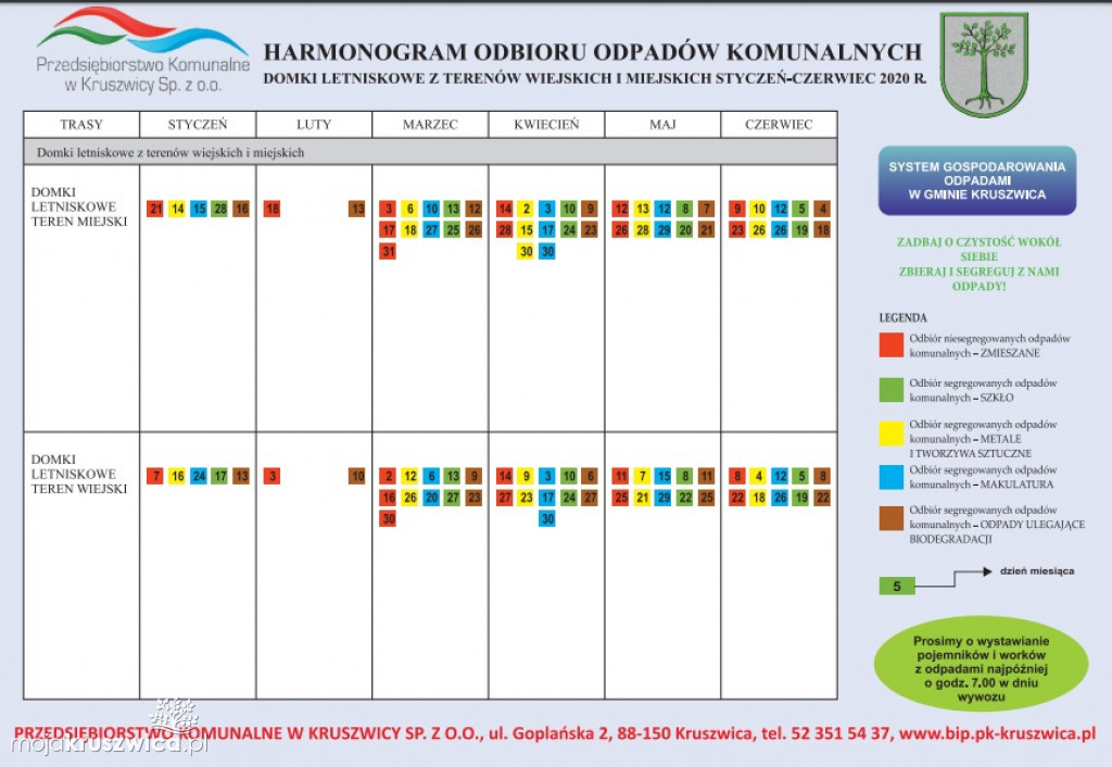 Harmonogramy wywozów odpadów