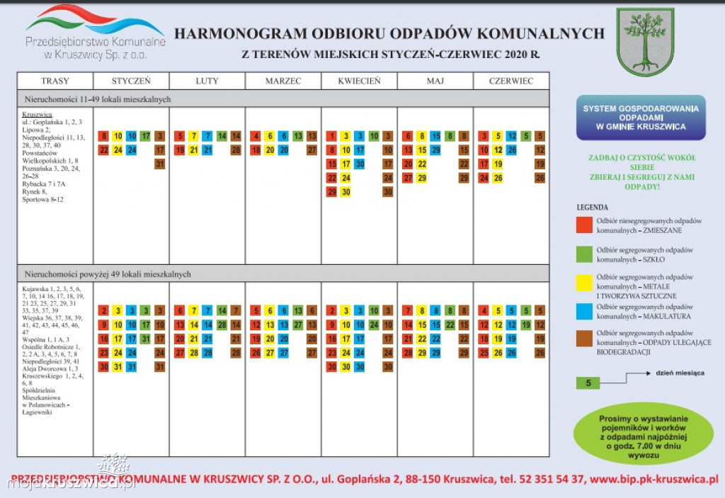 Harmonogramy wywozów odpadów