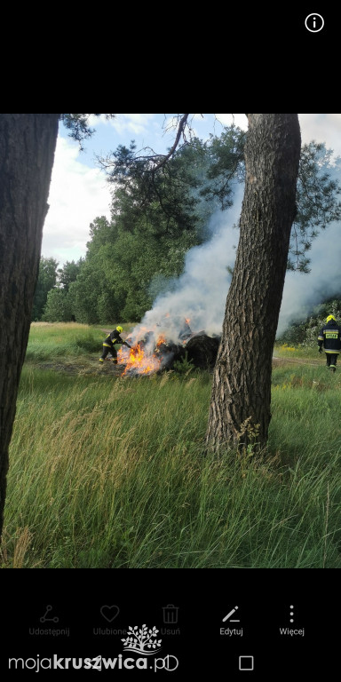 Pożar stogu w Woli Wapowskiej