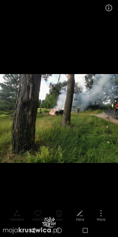 Pożar stogu w Woli Wapowskiej