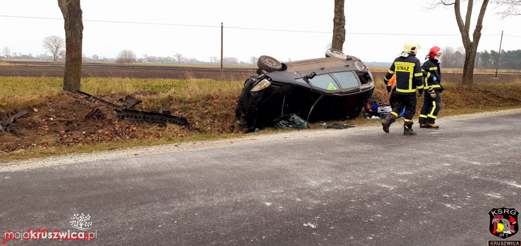  Konary. Samochód osobowy wypadł z drogi [ZDJĘCIA]