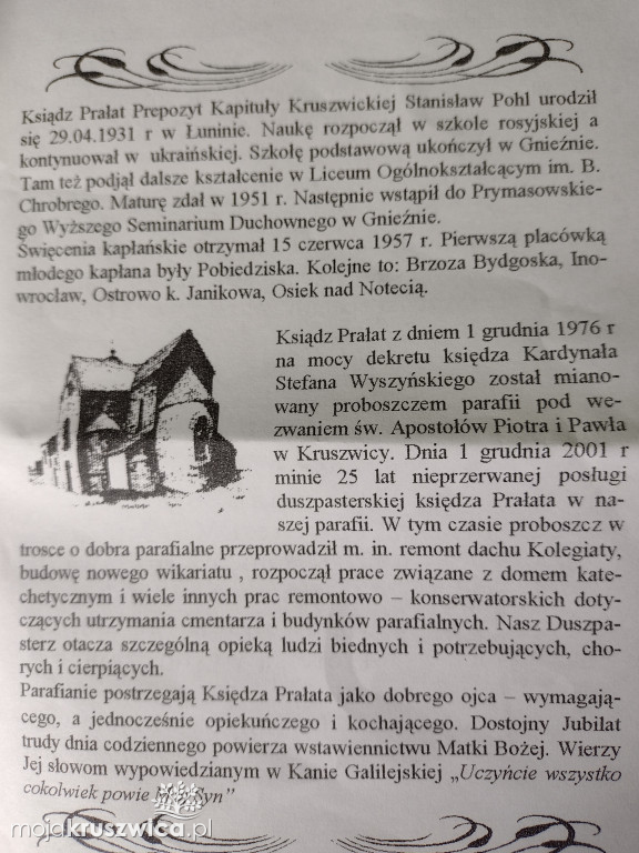 Ksiądz prałat Stanisław Pohl obchodził swoje 90. urodziny