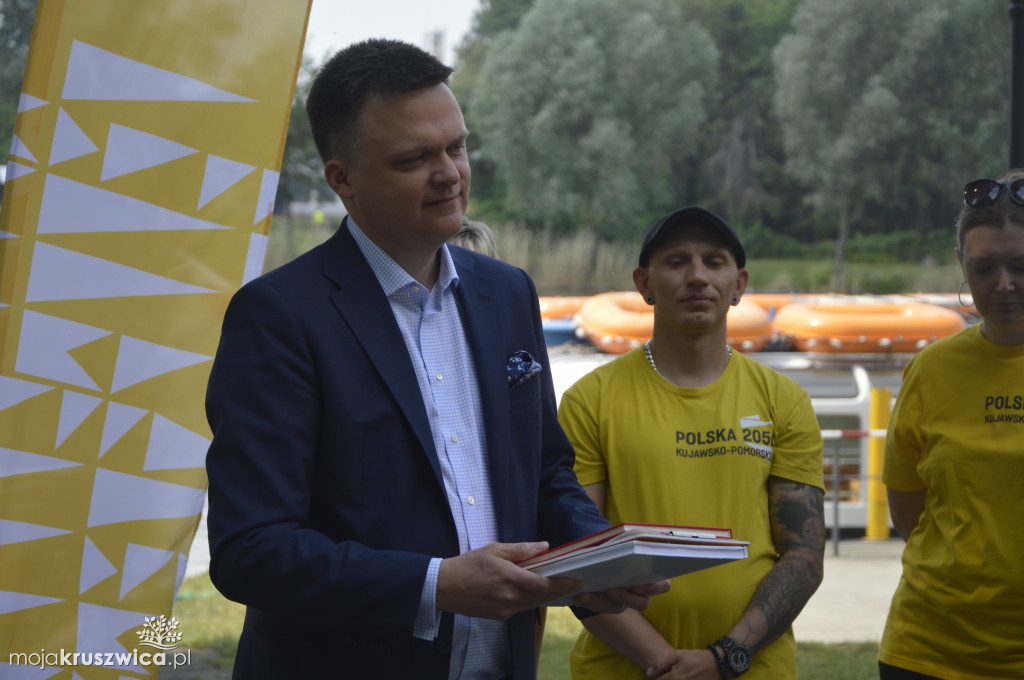 Szymon Hołownia odwiedził Kruszwicę