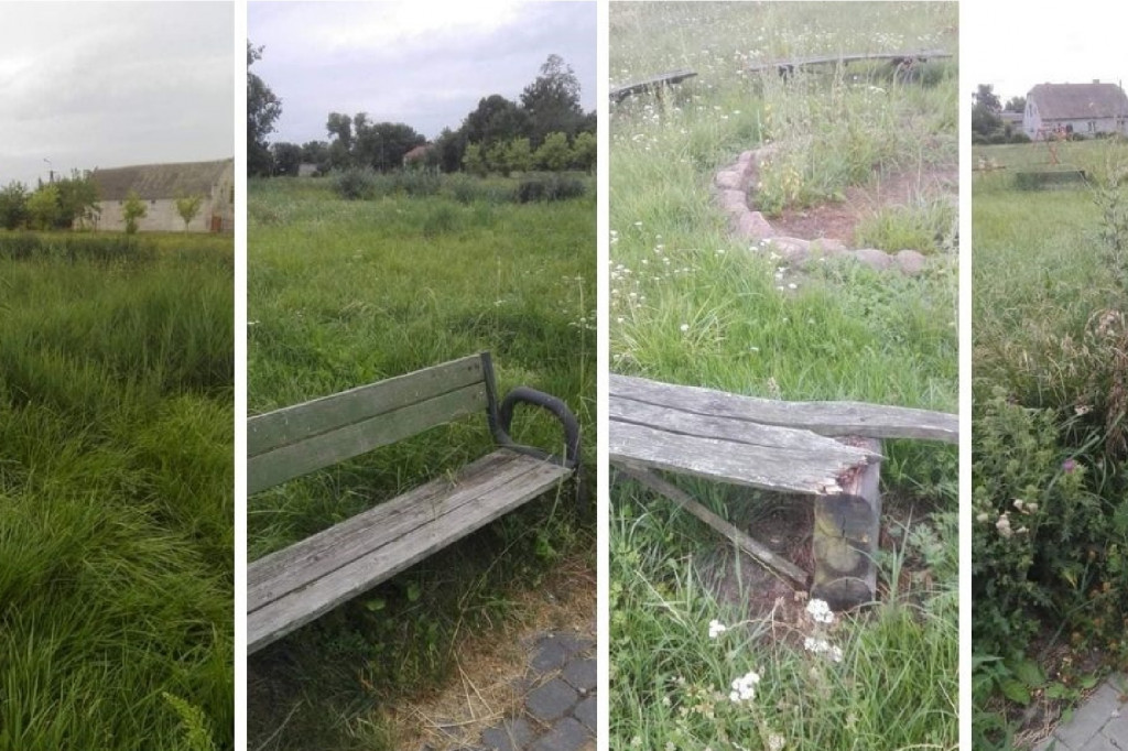  Zaniedbany plac zabaw i zarośnięte boisko w Bachorcach