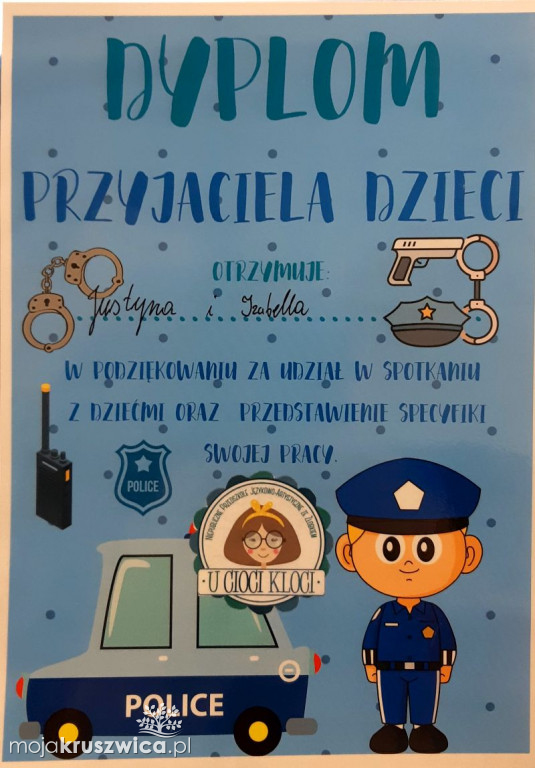 O służbie w policji z przedszkolakami