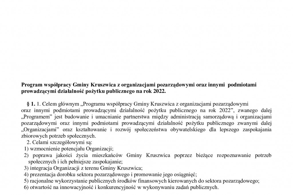 Przyjęto program współpracy Gminy Kruszwica z organizacjami pozarządowymi na rok 2022