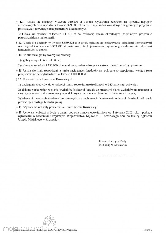 Budżet gminy Kruszwica