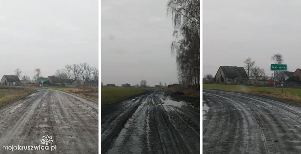  Tak wygląda droga w Maszenicach. Internauci narzekają