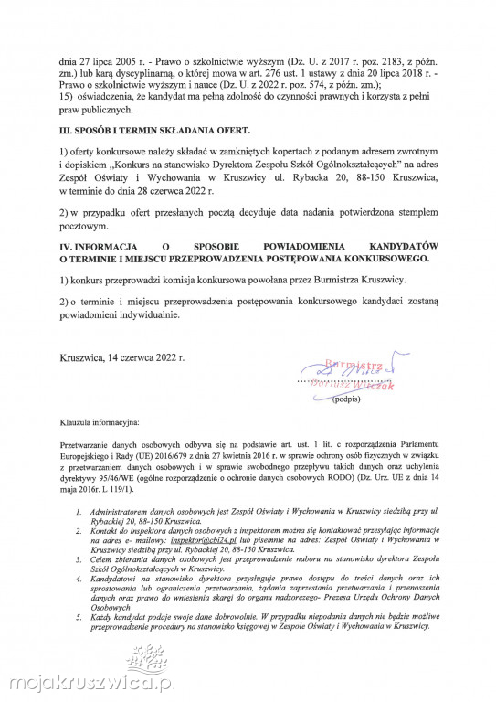 Konkursy na dyrektorów kruszwickich szkół. Dzisiaj mija termin składania ofert