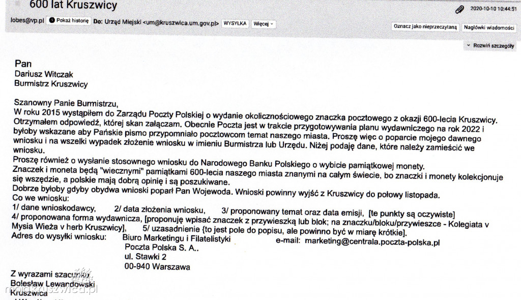 Bolesław Lewandowski: Uwagi do obchodów 600-lecia nadania praw miejskich Kruszwicy