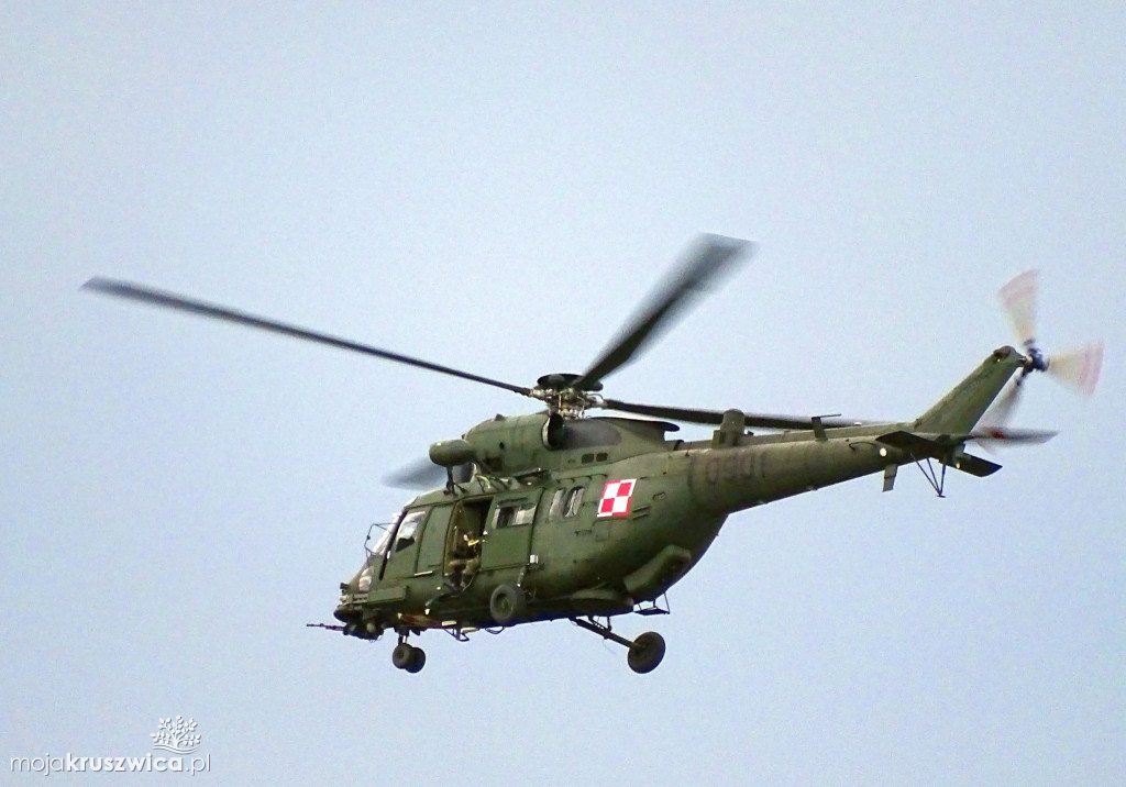 Ćwiczenia z udziałem helikoptera nad Gopłem