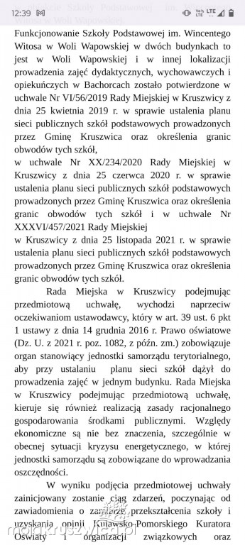 Jest projekt uchwały w sprawie szkoły w Bachorcach. Co zakłada?