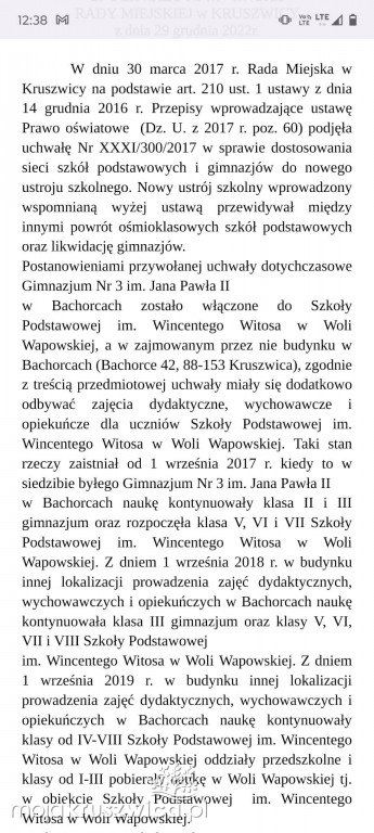 Jest projekt uchwały w sprawie szkoły w Bachorcach. Co zakłada?