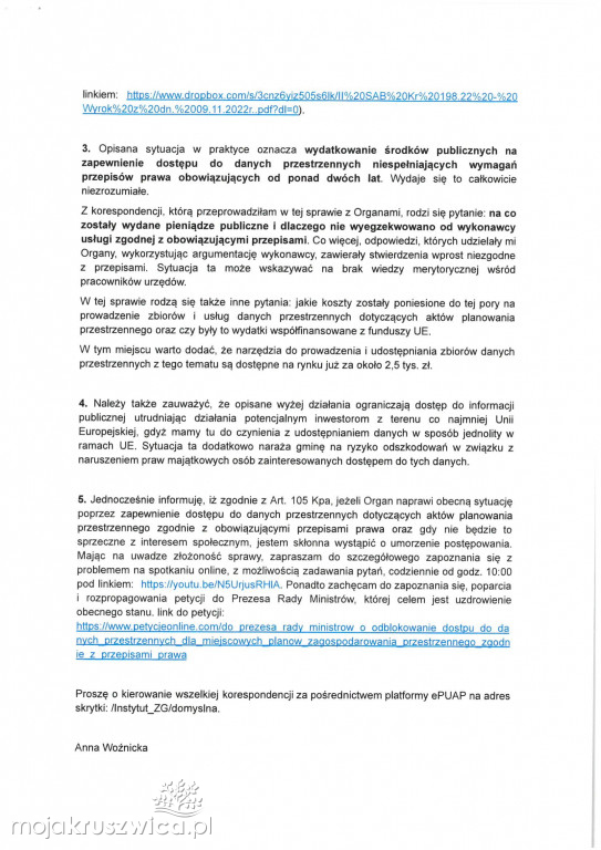 Burmistrz Kruszwicy jednym z adresatów skargi wysyłanej w całym kraju