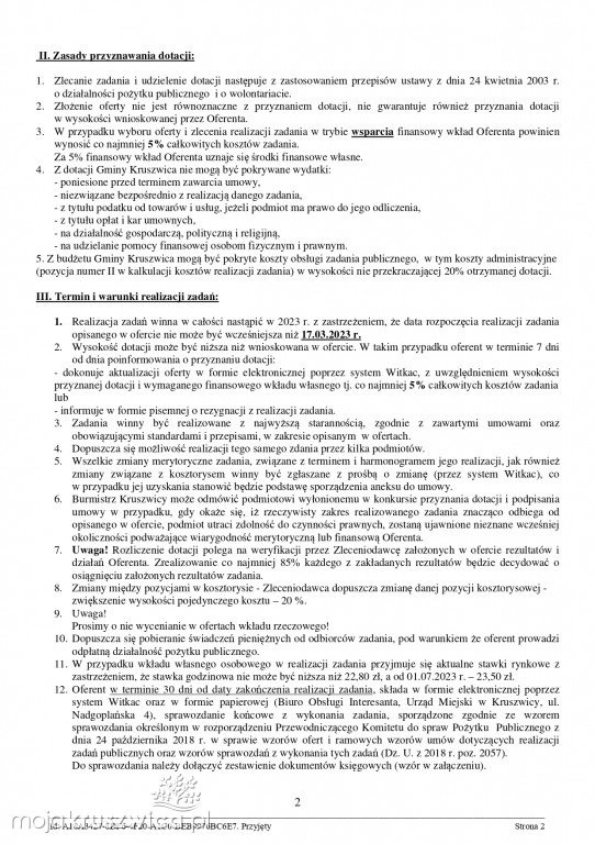 Jest zarządzenie Burmistrza Kruszwicy w sprawie otwartych konkursów ofert