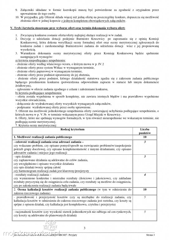 Jest zarządzenie Burmistrza Kruszwicy w sprawie otwartych konkursów ofert