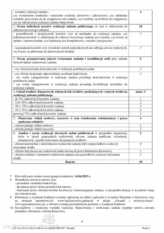 Jest zarządzenie Burmistrza Kruszwicy w sprawie otwartych konkursów ofert