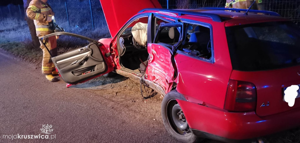  Bródzki. Nad ranem doszło do wypadku. Auto uderzyło w drzewo