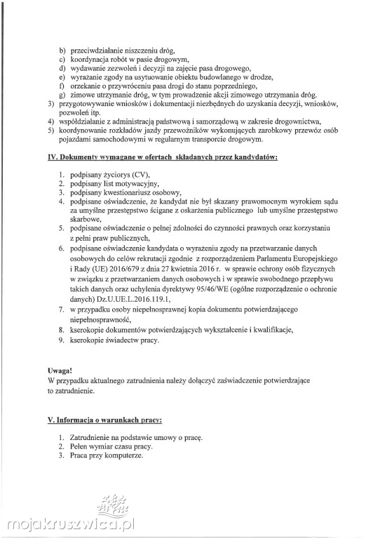 Ogłoszenia na stanowiska urzędnicze w Kruszwicy [OFERTY]