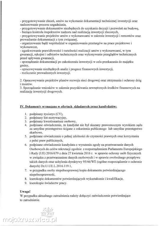 Ogłoszenia na stanowiska urzędnicze w Kruszwicy [OFERTY]