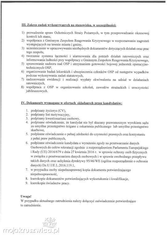 Ogłoszenia na stanowiska urzędnicze w Kruszwicy [OFERTY]