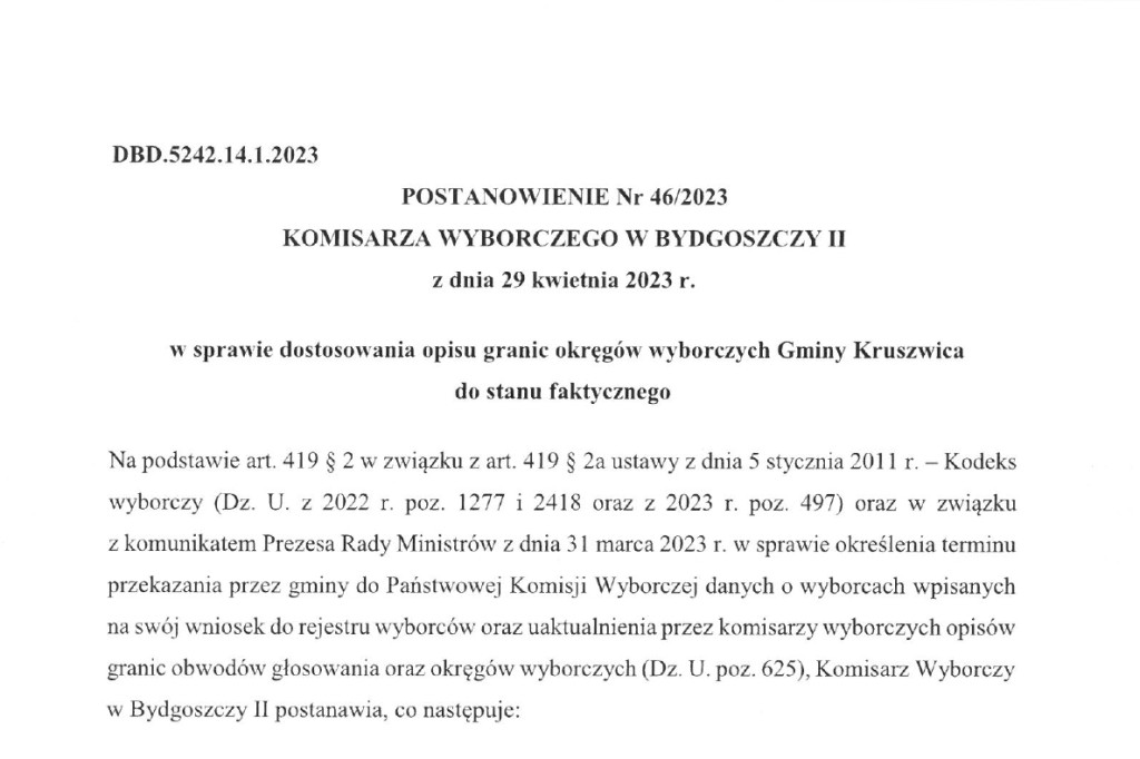 Wybory w Kruszwicy tuż, tuż! Są postanowienia wyborcze cz. 2