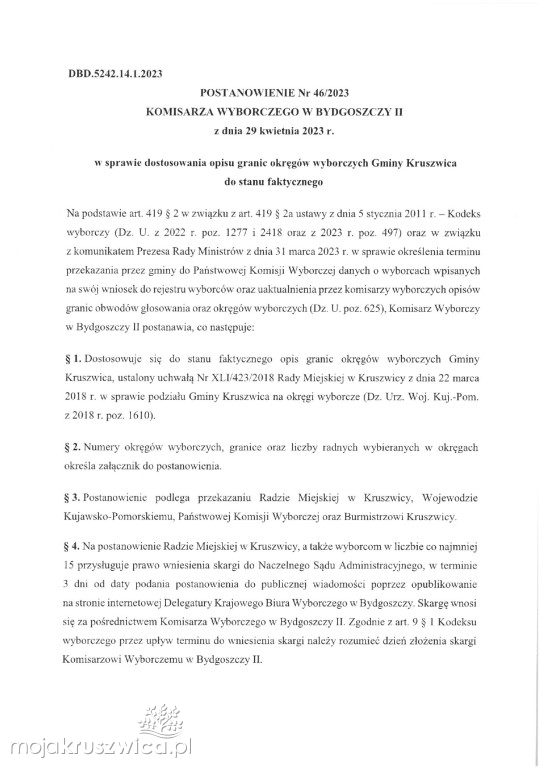 Wybory w Kruszwicy tuż, tuż! Są postanowienia wyborcze cz. 2