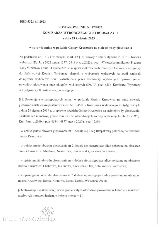 Wybory w Kruszwicy tuż, tuż! Są postanowienia wyborcze cz.3