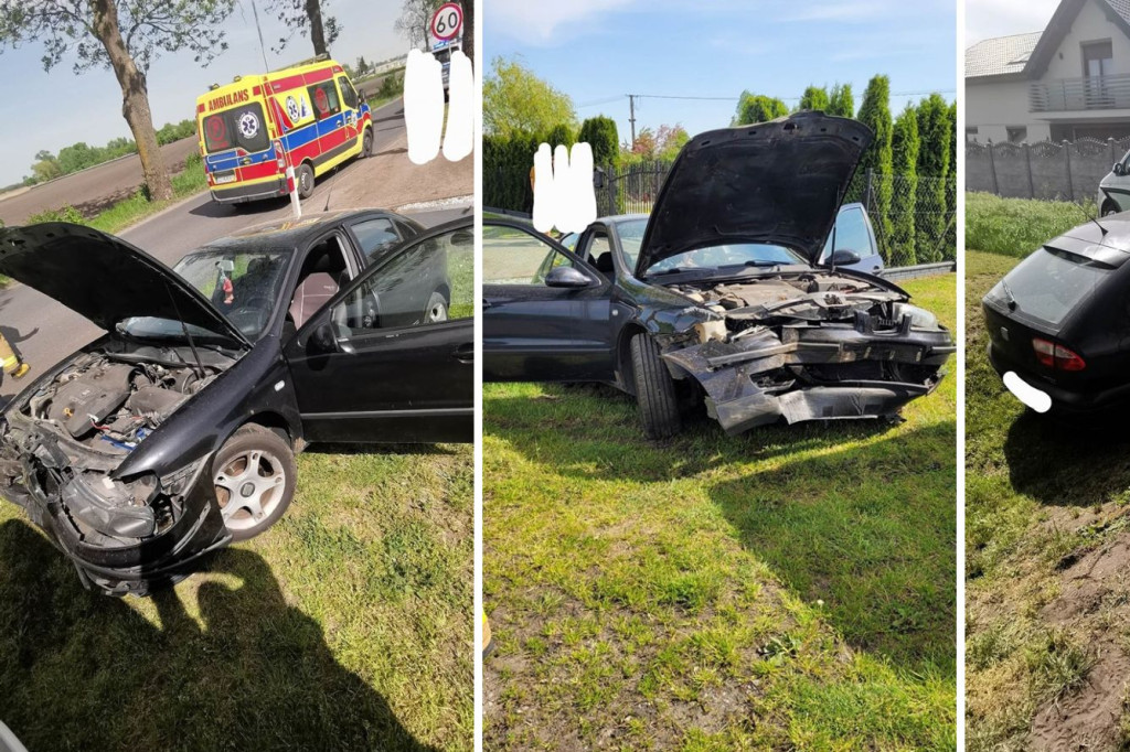 Na Klonowej samochód osobowy uderzył w drzewo [ZDJĘCIA]