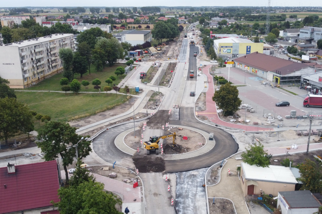 Nowy układ drogowy w Kruszwicy już widoczny [ZDJĘCIA]