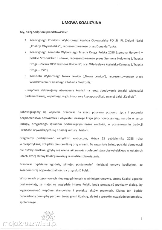  Partie polityczne podpisały umowę koalicyjną. O czym mówi?